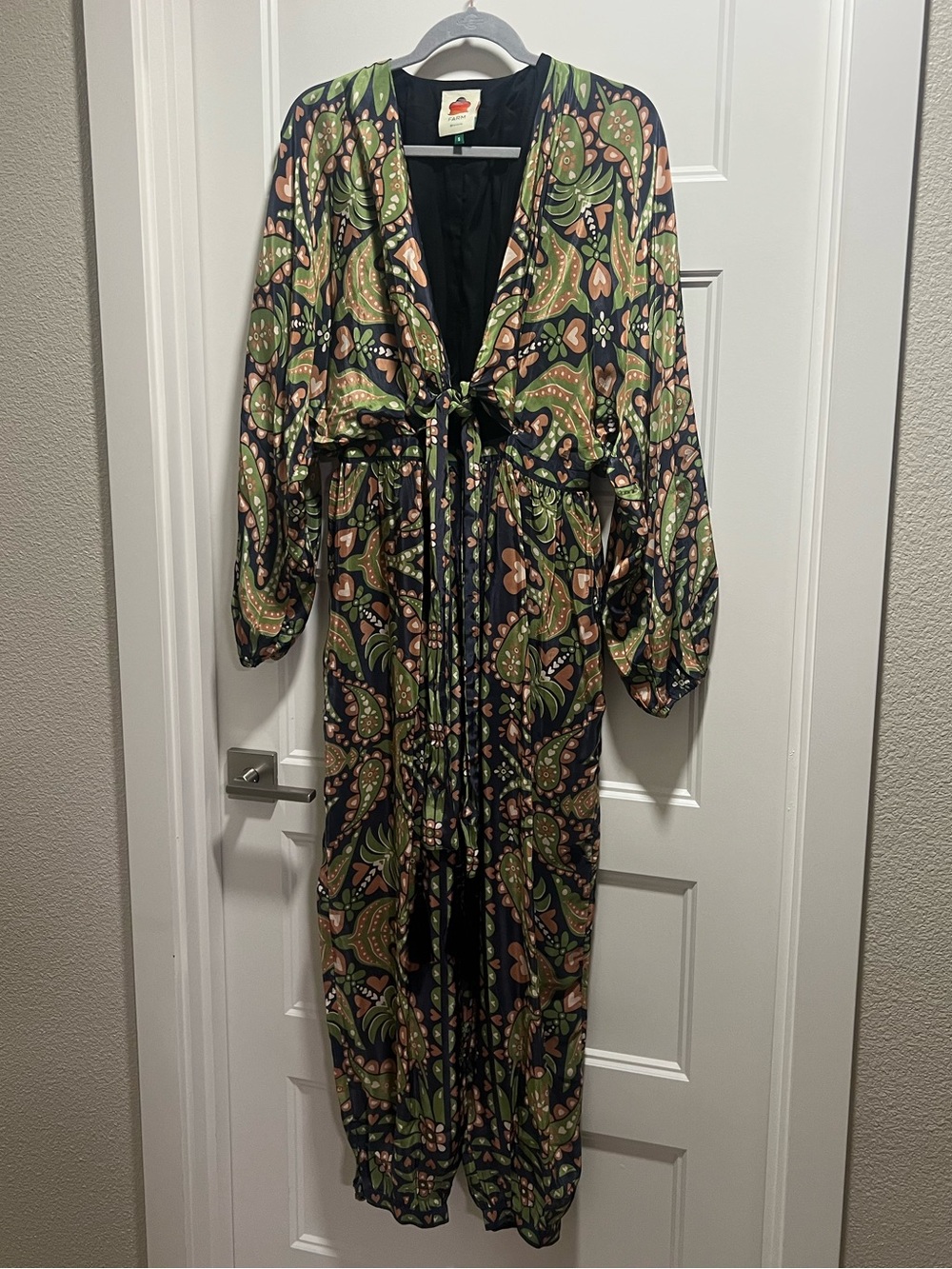 FARM Rio Green & Black Paisley jumpsuit